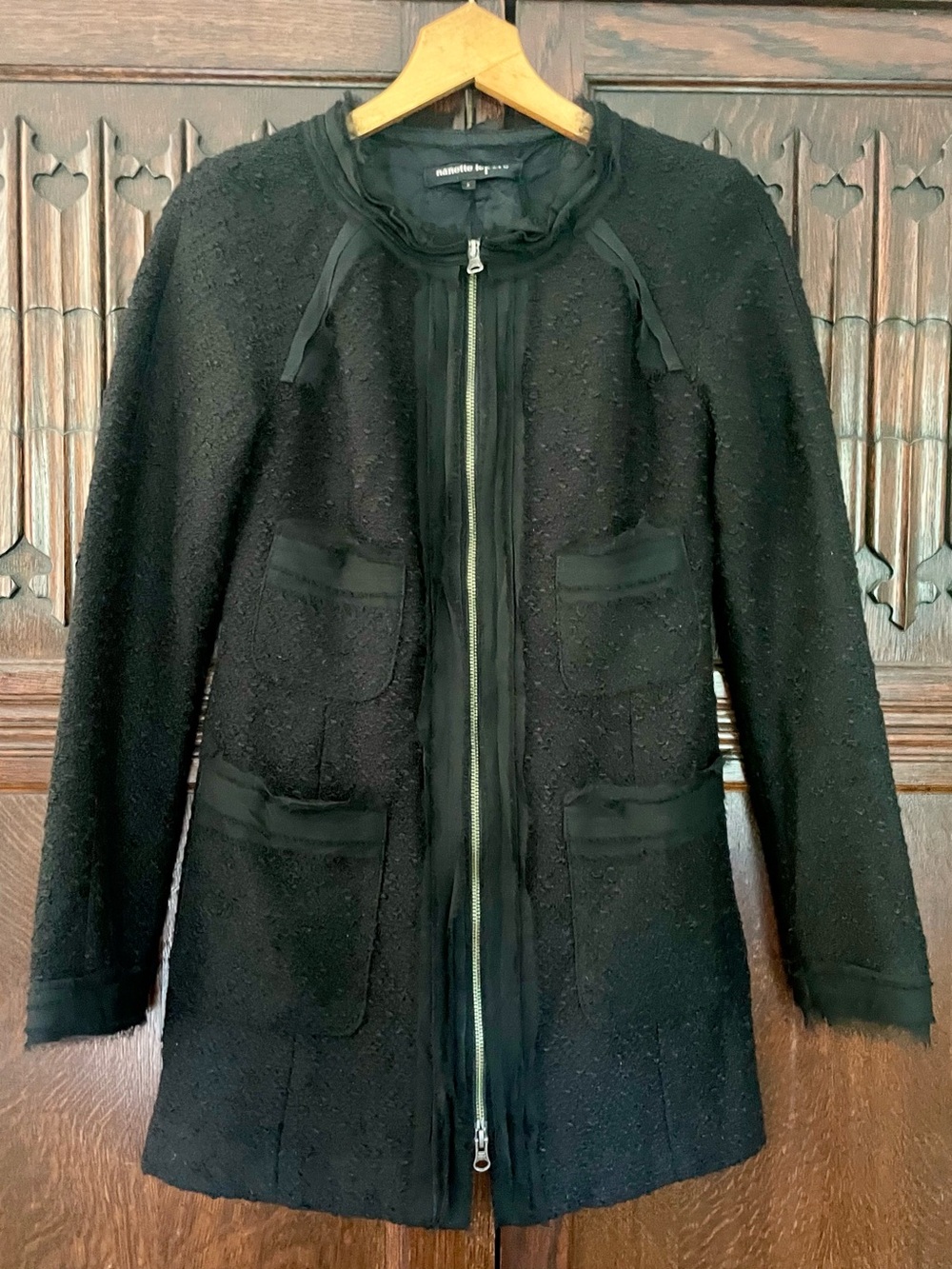 Nanette Lepore Women’s Boucle Textured Zip Jacket Size 2